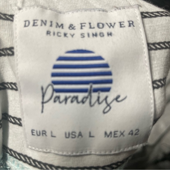 Denim & Flower Ricky Singh Paradise Palm Tree Print T-Shirt Men’s Size Large - Picture 8 of 8